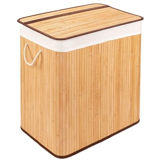PANA ECO Bambus Wäschekorb mit Deckel • Wäschebox Holz Wäschesack • Faltbarer Wäschesammler • Badezimmer Wäschetruhe • 100% Bambus • Farbe: Natur • Größe: 150L (40 x 60 x 63 cm)