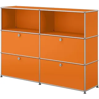 USM Haller Sideboard mit 4 Klapptüren und 2 offenen Fächern reinorange
