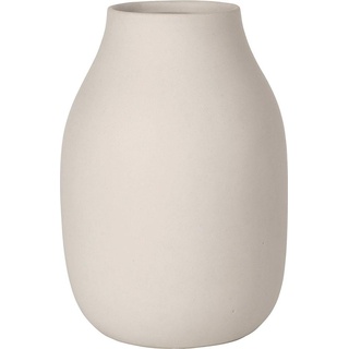 Dekovase BLOMUS "COLORA" Vasen Gr. B/H/T: 14 cm x 20 cm x 14 cm Ø 14 cm, beige (creme (moonbeam)) Deko-Vase Blumenvasen Vasen