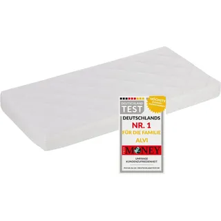 Alvi Kinderbettmatratze Exclusiv/Kindermatratze Schadstoff geprüft/für alle gängigen Baby Junior IKEA Betten/Babymatratze mit Kleinkindseite/Babybett-Matratze Höhe 10 cm