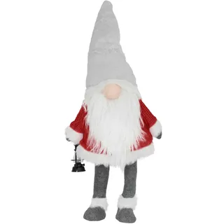 ECD Germany LED Weihnachtswichtel Zwerg Figur Weihnachten Deko Wichtel Laterne Rot 80 cm