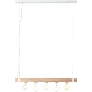 Brilliant Pendelleuchte White Wood Holz weiß Industrial 5x30W E27 höhenverstellb...