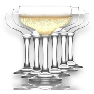 LAV Cocktailglas Champagne Coupe, Margarita, Wein, Gläser Set, Party, 6er 235cc, Glas