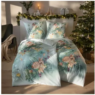 Estella Ferdinand Fuchs/Reh Flanell Grün 155 x 220 cm + 80 x 80 cm