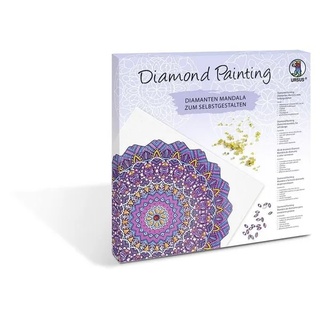 URSUS ErwachsenenBastelsets Diamond Painting Diamanten Mandala, lila/pink/blau (Set 8)
