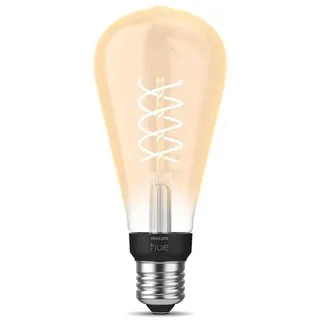 Philips Hue Smarte LED-Leuchte White E27 Filament ST72 Giant Edison, LED fest integriert schwarz
