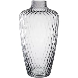 Leonardo Home Giulia Vase • 1 Stück • Blumenvase aus grauem Glas • ⌀7,2 cm • Stilvolle Vase mit haptischer Optik • Glasvase für kreative Blumensträuße • Zeitloses Design • Höhe 38 cm • grau • 055287