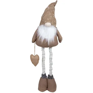 XL Wichtel Deko Figur groß Weihnachten Gnom ausziehbare Beine 100-130 cm braun