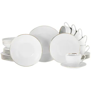 CreaTable Valencia Gold Kombiservice 30-tlg. für 6 Personen weiß/gold