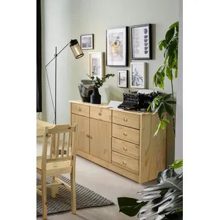 Möbilia Home affaire Kommode (1 St.), gefertigt aus massivem Kiefernholz, beige