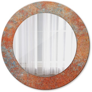 Tulup Ø 50 cm Bedruckter Spiegel Spiegel Für Print Das Badezimmer Wandspiegel Rund - rostig Metall