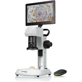 Bresser Mikroskop Analyth mit Durch- & Auflicht, 5 MP Kamera, 8,8 Zoll LC-Display, mit USB, Vergrößerung 8-53x