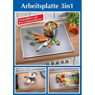 Maximex Herd-Abdeckplatte WENKO Herdabdeckplatte für Glaskeramik Kochfelder Maße ca. 56 x 50 cm, Glas, (1 tlg) weiß