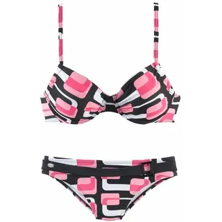 KangaROOS Bügel-Bikini Damen Schwarz/Rosa 38 Cup B