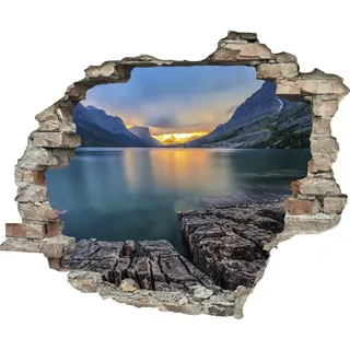 Wandtattoo QUEENCE "See", bunt, B:60cm H:50cm T:0,1cm, Wandtattoos, Wandtattoo, Wandsticker, Wandbild, selbstklebend, 3D, Wanddurchbruch