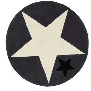 Rock Star Baby Kinderteppich 130 x 130 cm Grau/Weiß