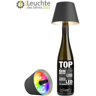 Sompex LED-Akku-Flaschenaufsatz Top 2.0 Kunststoff Grau Anthrazit