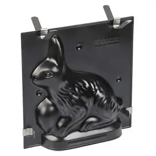 Kaiser Backform 3D-Hase, Osterbackform, aus Stahl, 17 x 7 x 17 cm, schwarz, antihaftbeschichtet, Motivbackform