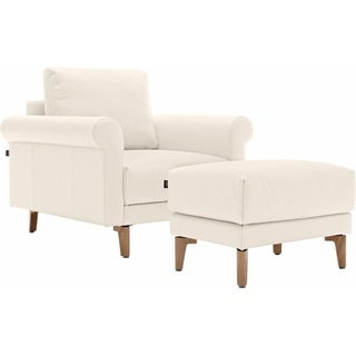 hülsta sofa Sessel hs.450, modern Landhaus, Breite 88 cm, Fuß Nussbaum weiß