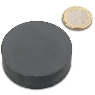 magnets4you - Scheibenmagnet | Ø 50x15mm | Y35 Ferrit | Haftkraft ca. 4,1 kg | Magnetscheibe, Bastelmagnet