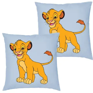 Blondie & Brownie Dekokissen Kissen Simba Löwe Film Kino TV Kinder Jungen Mädchen, in vielen Farben blau