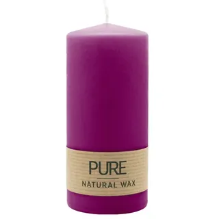 PURE NATURAL WAX, Erika, Stumpenkerze, WENZEL, 130/60 mm, Brenndauer ca. 40h, 100% plastikfrei