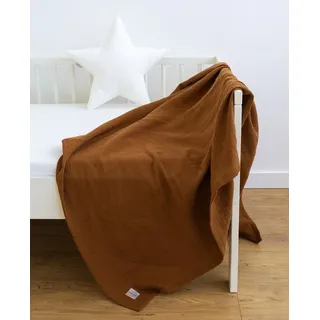 LOOLAY Musselin Bettüberwurf 120 x 120 cm Karamell