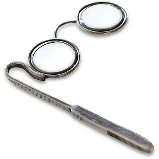 LOBERON Lupe Robert, silber | nostalgisches Design, Lesehilfe, Vintage-Look, Weihnachten, Geschenkidee, Messing, Glas