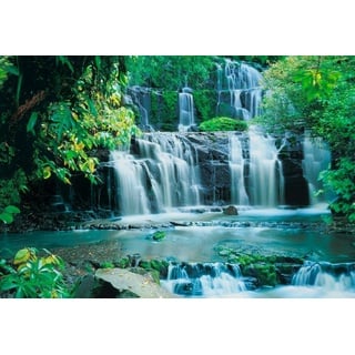 Komar Fototapete Pura Kaunui Falls, glatt, bedruckt, Wald, geblümt, (Set), ausgezeichnet lichtbeständig bunt