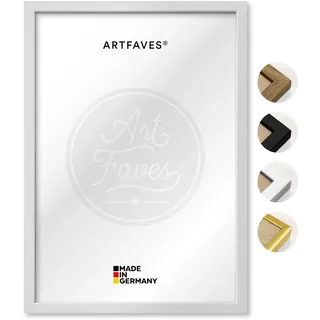 ARTFAVES® Bilderrahmen aus Holz - 13 x 18 cm - WEISS natur - Holz Rahmen, Fotorahmen, Posterrahmen für Collage, mit Schutzfolie