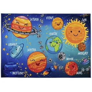 obsession Home Fashion Kinder-Teppich »Torino Kids«, Polyester, blau/orange - bunt