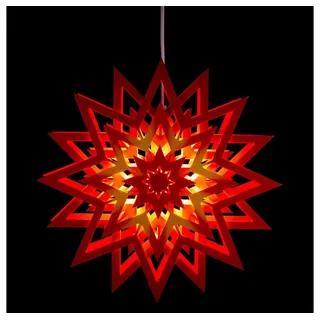 Kunstgewebe Taulin Schwibbogen Fensterbild Weihnachtsstern gelb/rot (28cm) von Kunstgewerbe Taulin