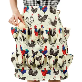 Homaisson Eierschürze mit 15 Taschen, Langlebige Canvas Eier Sammeln Schürze für Huhn Ente Gans Eier, Eierträger Schürze für Hausfrau Bauernhaus - 70cm x 50cm