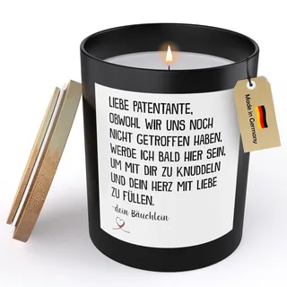 22Feels Spruchkerze Du Wirst Patentante Schwangerschaft Geschenk Frauen Werdende To Be Sojawachs Kerze im Glas Handgemacht Duft Deko Nachhaltig - ZITRUS