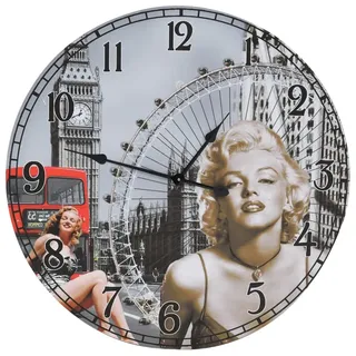 vidaXL Wanduhr Vintage Retro-Stil Dekorativ Wohnzimmeruhr Analoguhr Bürouhr Dekouhr Küchenuhr Wand Uhr Wandtattoo 60cm