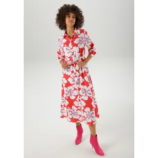 Aniston CASUAL Maxikleid bedruckt Rot/Weiß 40