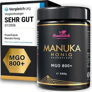 PowerFabrik Manuka Honig MGO 800+, im Glas, 500 g