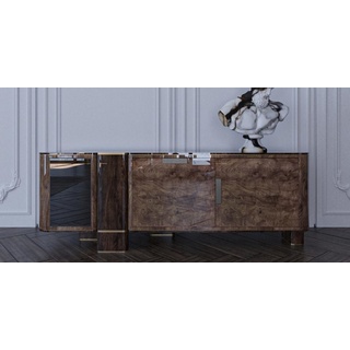 Casa Padrino Luxus Sideboard mit 3 Türen Braun / Messing 230 cm