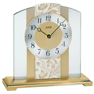 AMS Tischuhr T1123 Wohnzimmer, Esszimmer,Made in Germany goldfarben