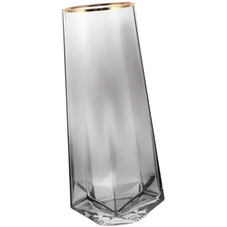 Glasvase Kreative mit Goldrand für Blumenarrangements und Deko | 1 Stück, Filigrane Gestaltung, Schlichtes Erscheinungsbild, Glas, Tischdeko, Geeignet für Räume