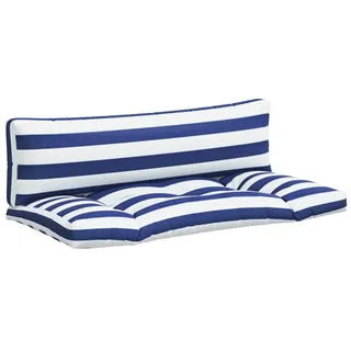 vidaXL Palettenkissen 2 St. 120 x 80 x 10 cm blau weiß gestreift