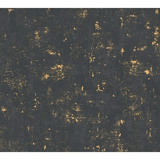 AS Creation Trendwall Vliestapete  (Schwarz/Gold, Betonoptik, 10,05 x 0,53 m)