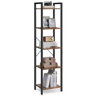 VASAGLE Bücherregal 39,6 x 154 x 30 cm Braun/Schwarz