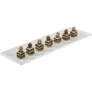 APS 83433 GN 2/4 Tablett "PURE", 53 x 16,2 cm, Höhe 3 cm, Melamin, weiß
