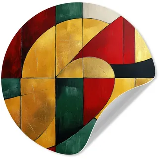 MuchoWow Wandsticker Abstrakt - Weihnachten - Gold - Rot - Grün (1 St), Wanddeko Wohnzimmer Schlafzimmer Wandverkleidung, 50x50 cm grün|rot 50 cm x 50 cm x 0.1 cm