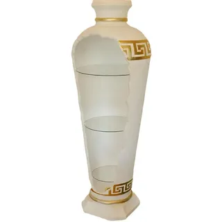 Xlmoebel Barschrank Glasregal mit Beleuchtung und Vase im modernen Design (Vasenbar Material : Acryl 153 cm Höhe) Hergestellt in Europa weiß