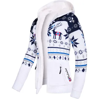 Nebulus Damen Jacke NORON, mit Kapuze, schicker Pullover im Norweger-Style - L