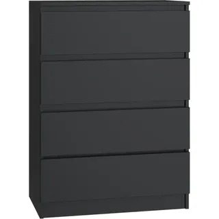 Cdf Kommode Malwa M4 Farbe: Schwarz Schrank Für Dokumente, Kleinigkeiten Ideal Für Wohnzimmer, Schlafzimmer, Kinderzimmer, Jugendzimmer Und Büro 4 Geräumige Schubladen‚Ä¶