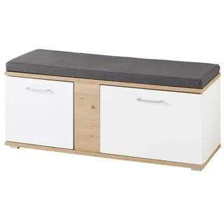 Innostyle Garderobenbank Signo Dekor Weiß, Braun Weiß / Eiche