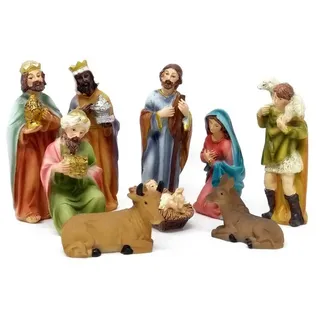 ToCi Krippenfigur Krippenfiguren 9-teiliges Figuren-Set für Weihnachts Krippe klassisch